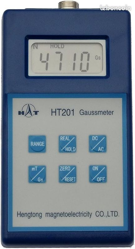 CGOLDENWALL Tesla Gauss Meter Tesla Tesla, mètre de flux magnétique numérique HT201, plage de mesure : 0 ~ 200 mT ~ 2000 mT (image 1)