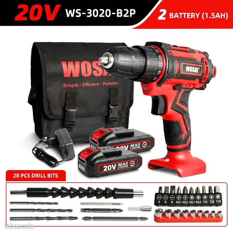 WOSAI perceuse sans fil, tournevis électrique, mini pilote d'alimentation (image 1)