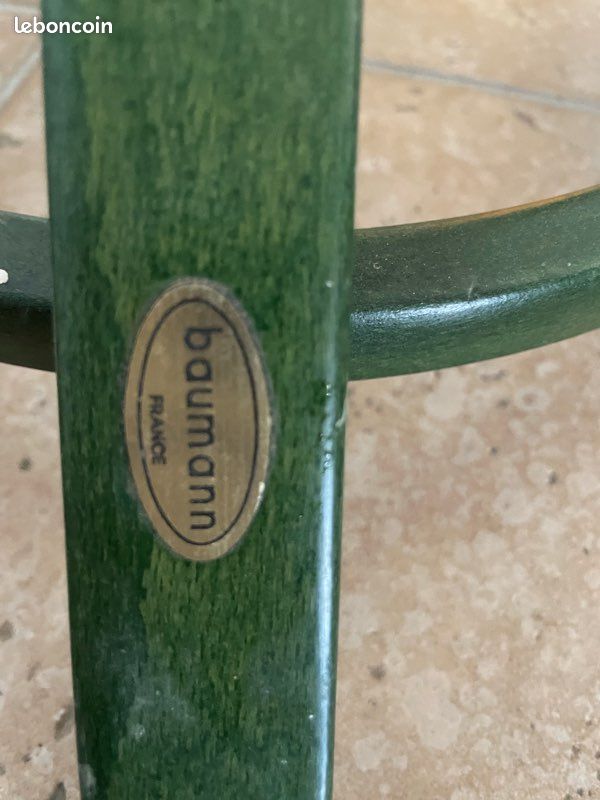 Porte-manteau ancien Baumann France - bois courbé vert (image 5)