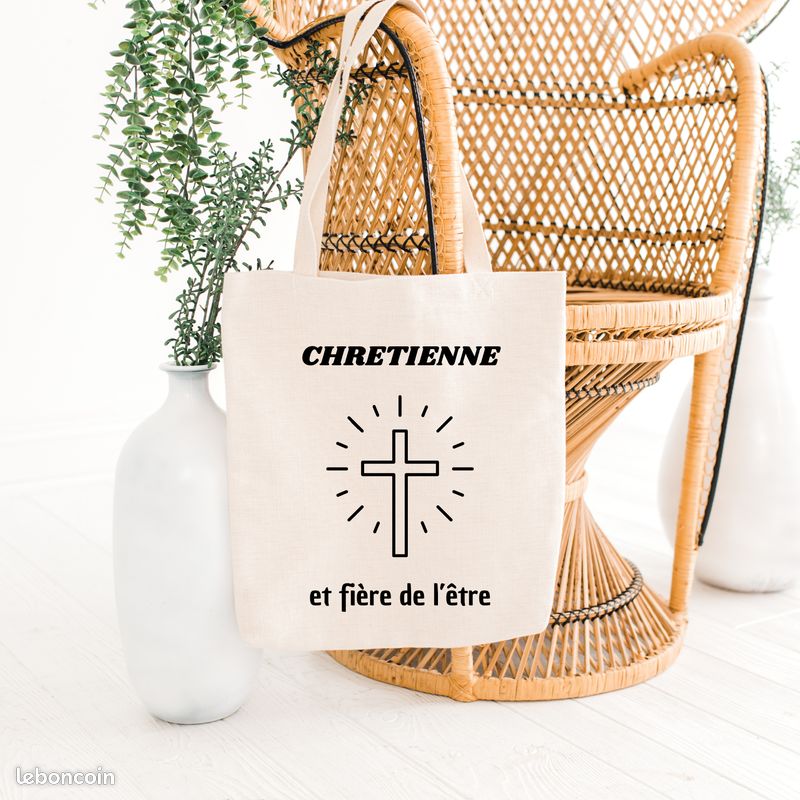 Tote Bag "Foi et Grâce" – Message Chrétien (image 1)