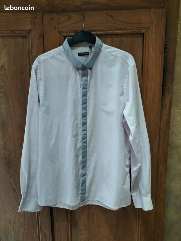 Chemise homme/ costume, taille 43-44 blanche et grise, marque