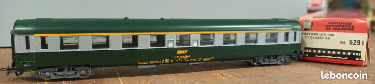Jouef 5294 Voiture SNCF A7d Type Y UIC Vert - HO 1:87 Neuf Sous Film