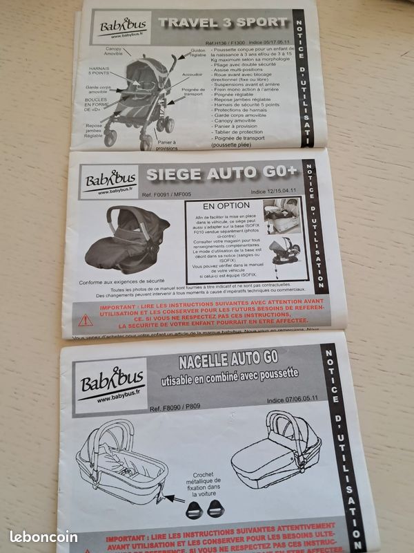 Poussette Trio Babybus Équipement bébé