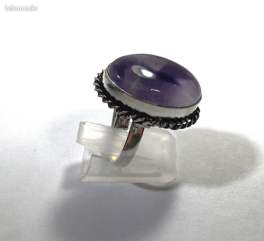 Bague améthyste plaqué argent 925 (image 4)