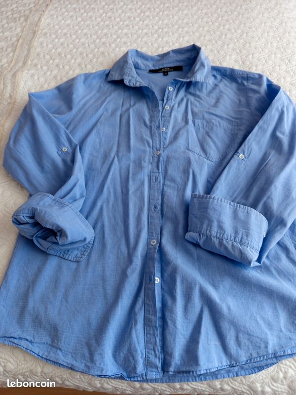 Chemisier bleu la Fée Maraboutee 42 coton (image 1)