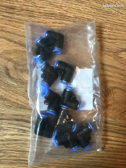 Lot de 10 / raccord inst mini plastique coude union tube 6 (image 3)