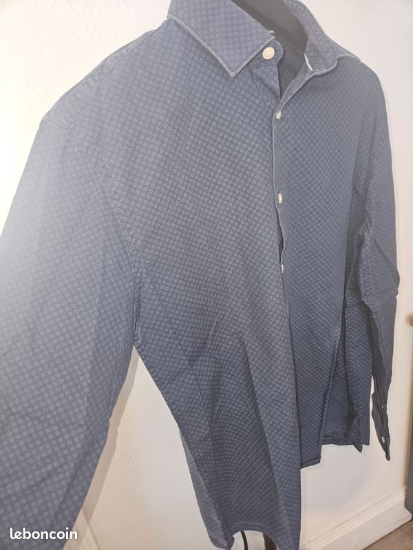 Chemise Ancienne En Duvet Bleu Marine Old Navy Taille M - Occasion En Très Bon état