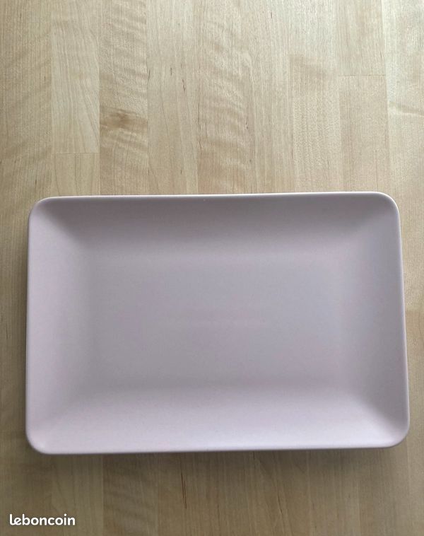 Plat assiette céramique IKEA rose mat (image 1)