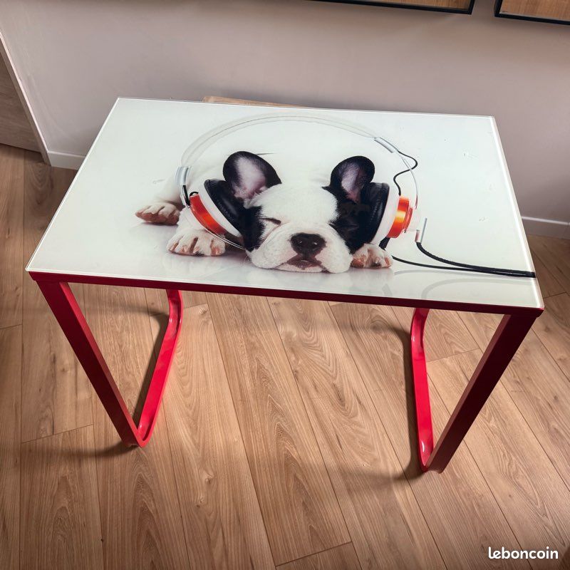 Bureau en verre 50 x 80 cm hauteur 75cm (image 1)