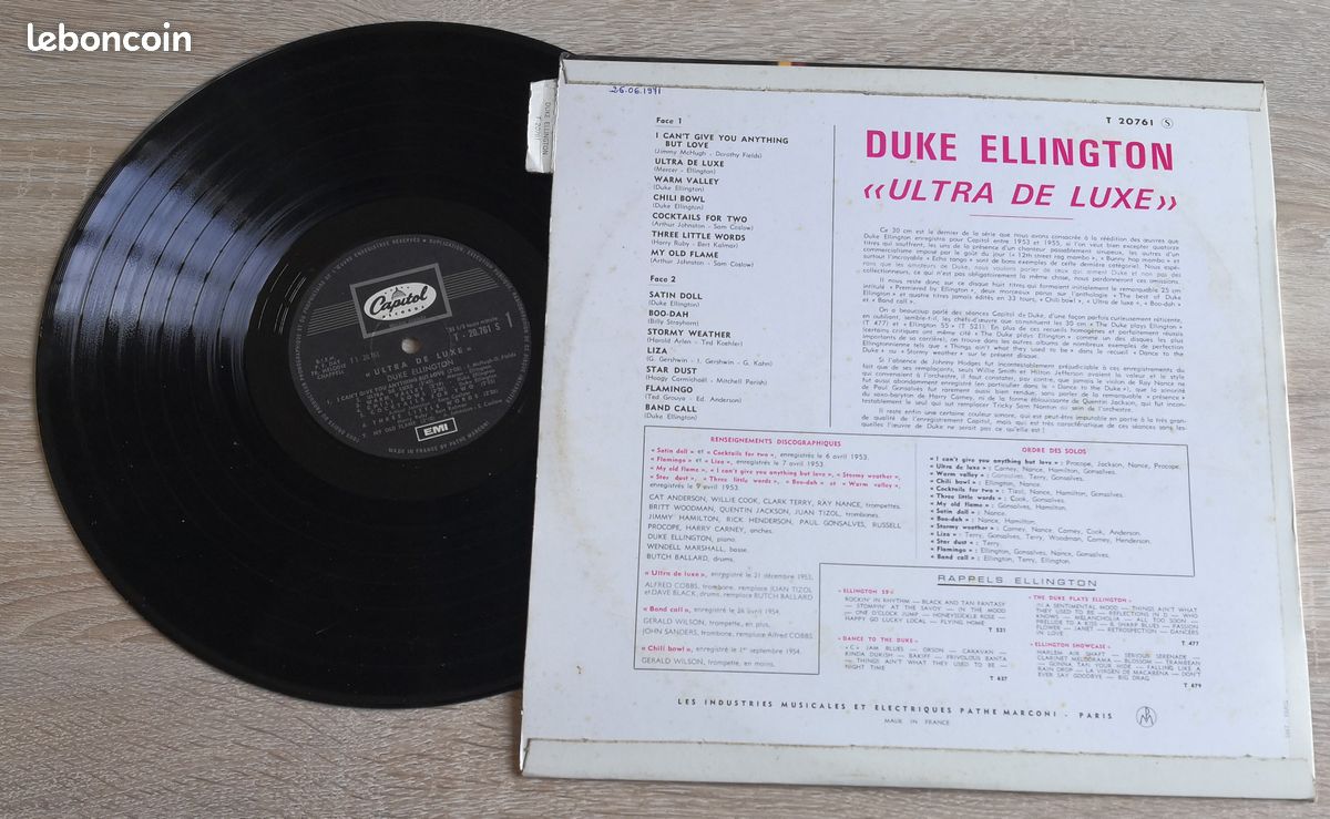 33t années 60 superbe etat DUKE ELLINGTON LP VINYL ULTRA DE LUXE jazz (image 2)