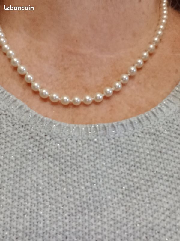 Collier Long En Perles Blanches Imitation – Style Bohème Vintage, Réglable 40-50 Cm