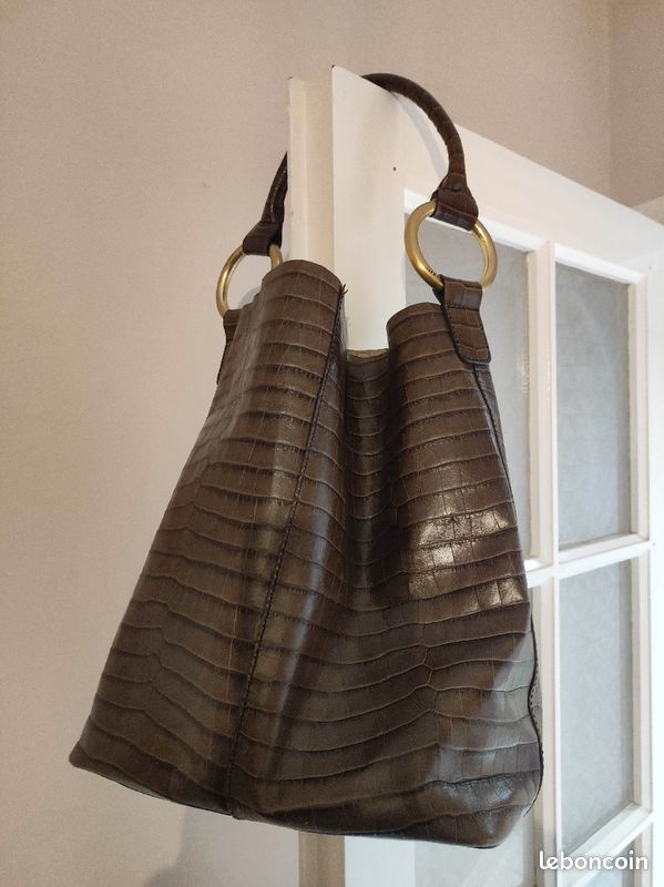 Sac Seau Sequoia croco marron Accessoires Bagagerie