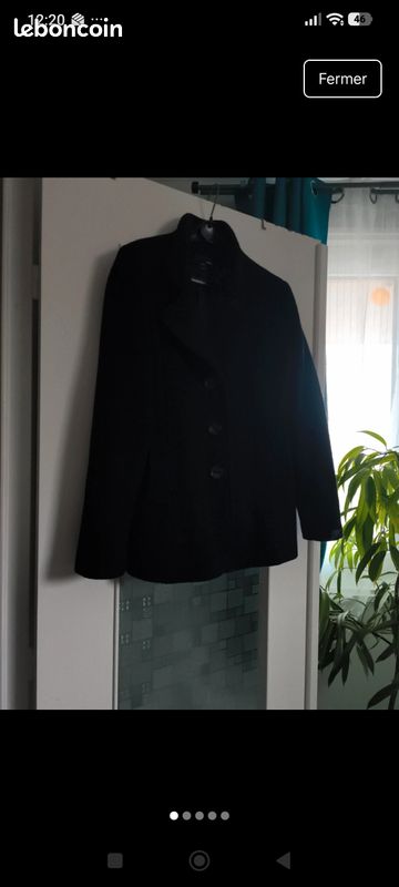 Blouson Noir H&M Taille 40 Femme - Neuf Sans étiquettes, En Polyester Et Coton, Style Casual