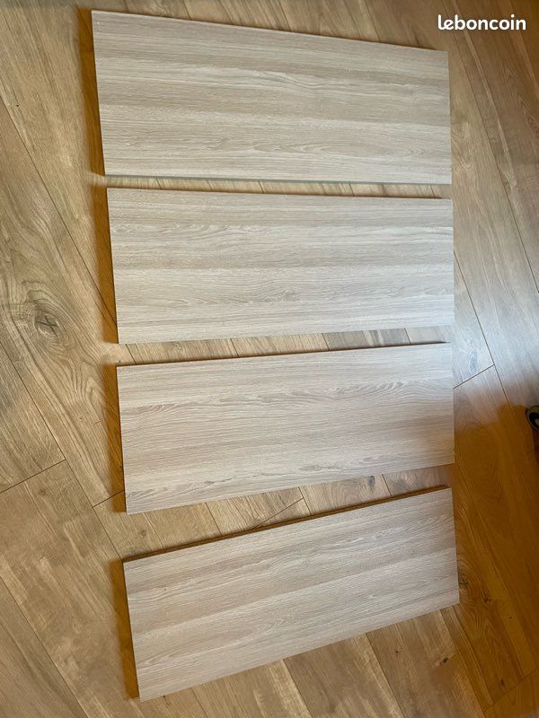 Tablettes agglomérées revêtues décor chêne cérusé gris (image 1)