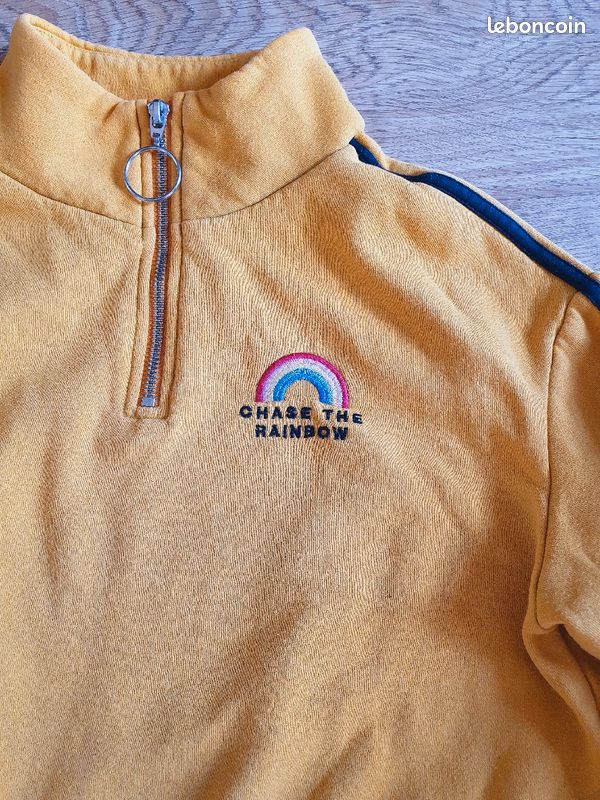 Sweat court manches longues moutarde XS (image 2)
