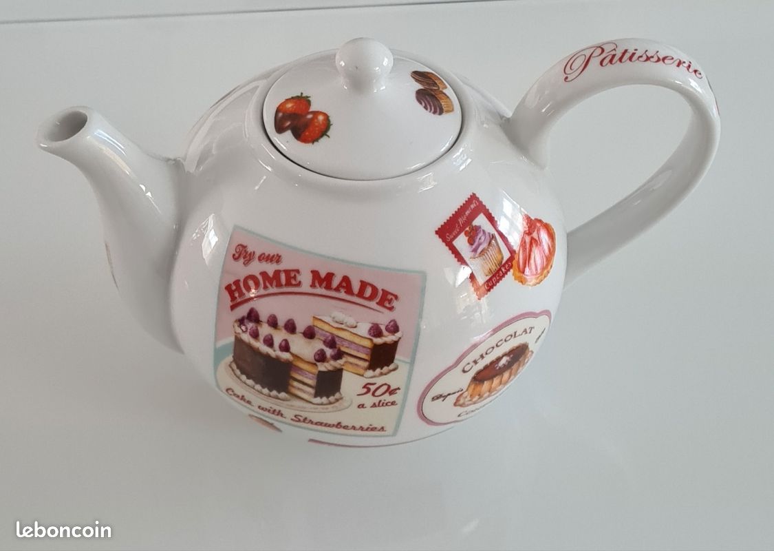 Théière En Porcelaine Multicolore - Générique, état Correct