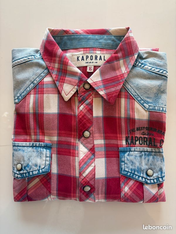 Chemise Kaporal Pour Enfant - Taille 16 Ans - Neuf Avec étiquettes - Style Décontracté Et Confortable