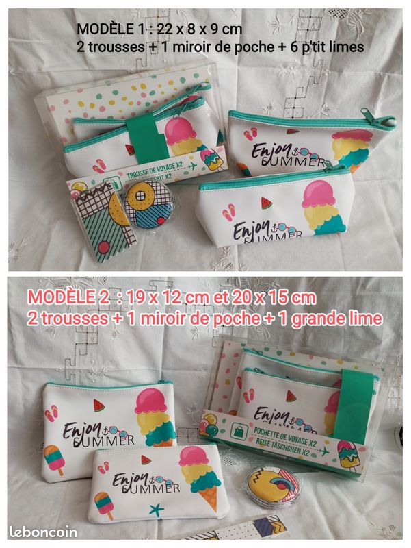 Lot trousses de voyage beauté miroirs limes à ongles (image 1)