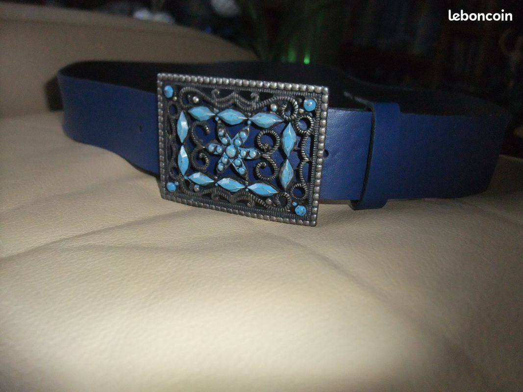Boucle De Ceinture Art Nouveau Grue Email Cloisonné