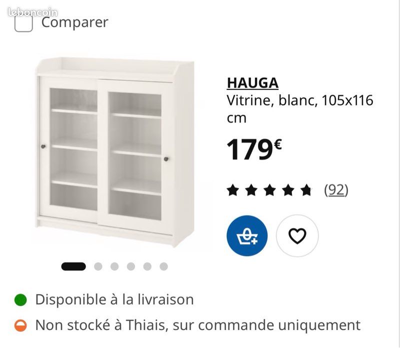 Vitrine blanche Hauga IKEA