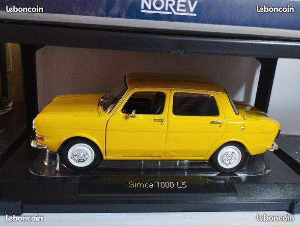 SIMCA 1000 LS Jaune Maya 1974 Voiture de Collection NOREV 1/18 Métal