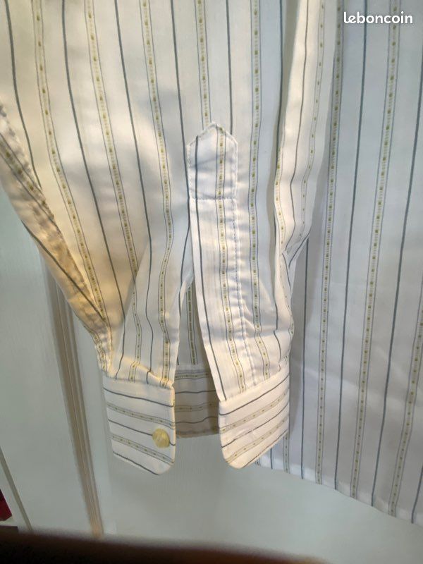 Chemise Homme Guy Laroche Bleu à Col Blanc - Taille 44, NEUVE Sans étiquette