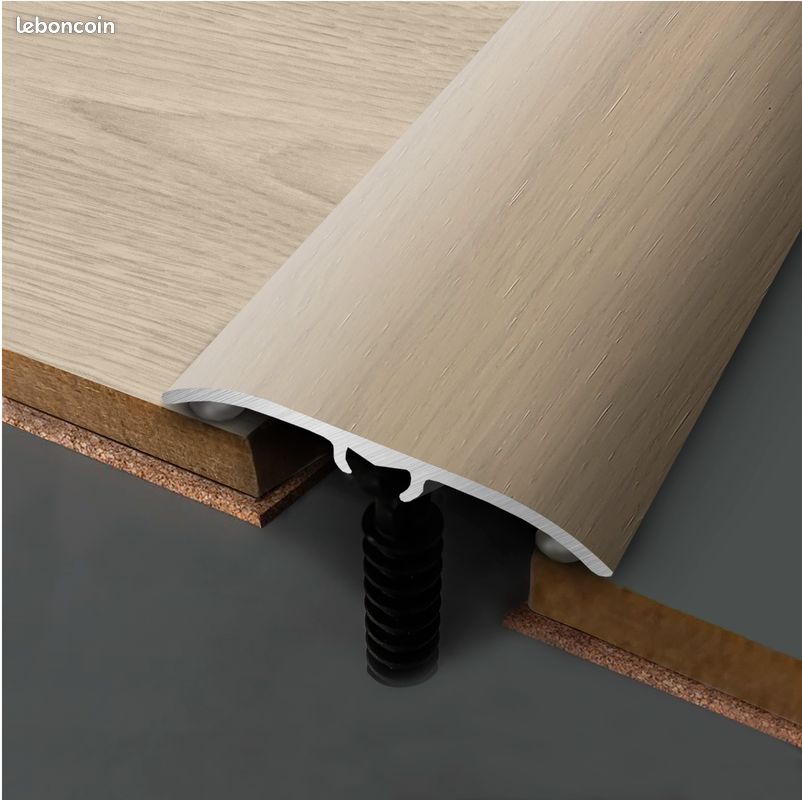 Barre de seuil 4 en 1 alu plaqué chêne blanc , l.4.7 cm x L.166 cm (image 1)