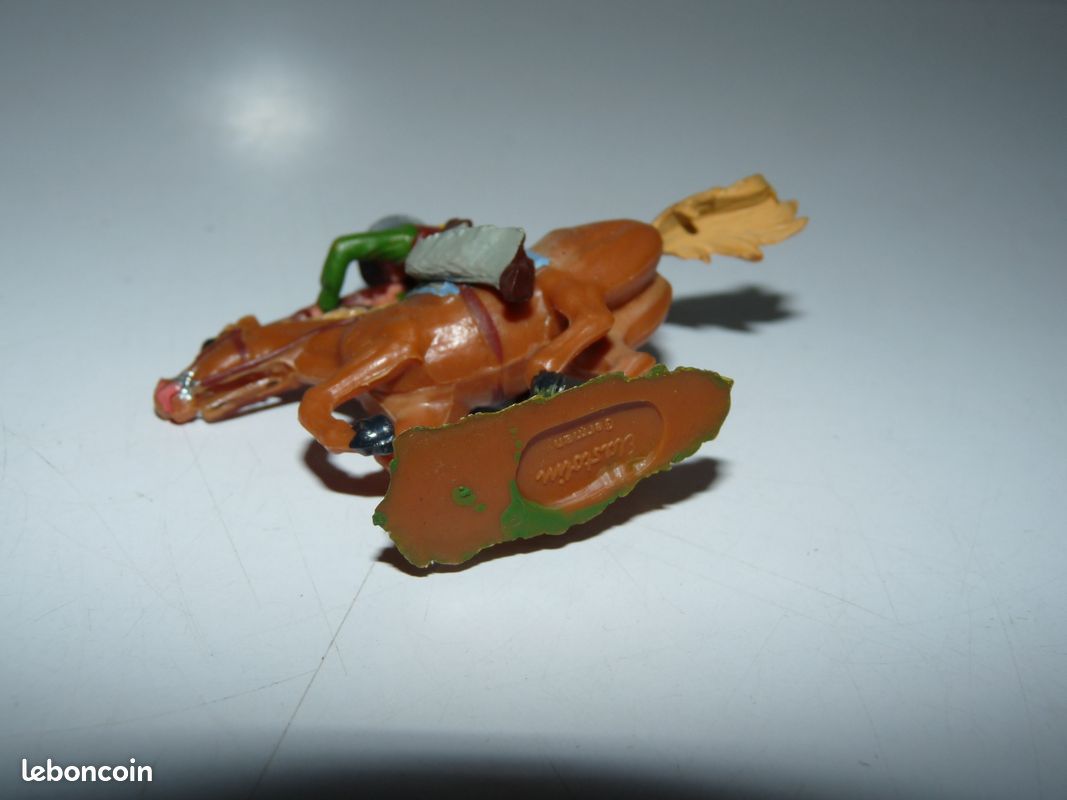 Figurine Elastolin - Cow Boy à Cheval - Far West - Plâtre Et Farine