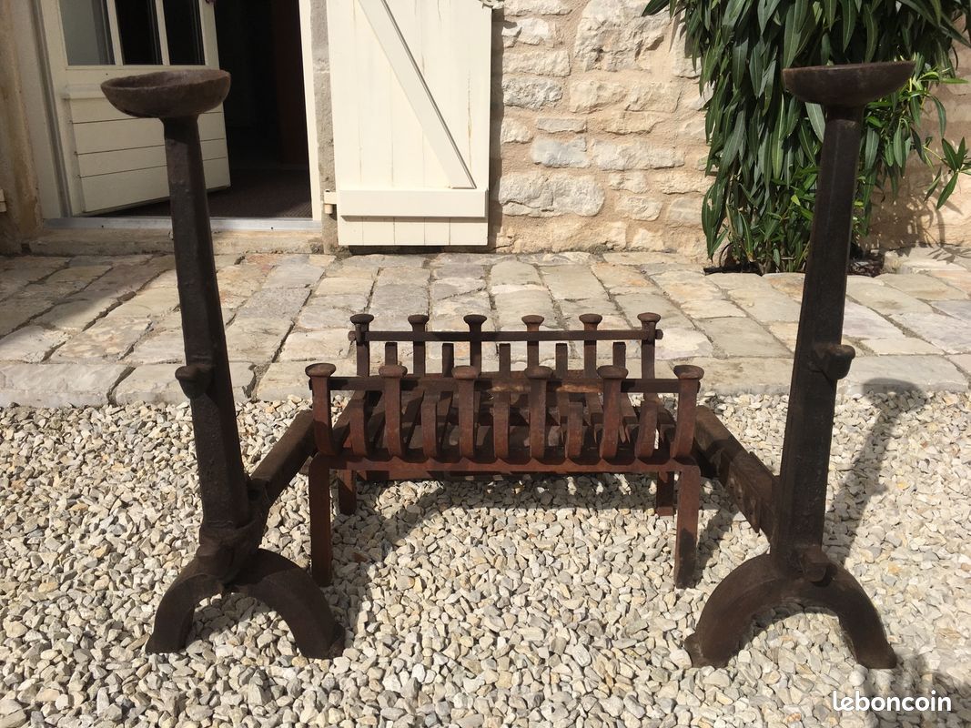 Chenets + brasier + tiroir pour cheminée ouverte (image 1)