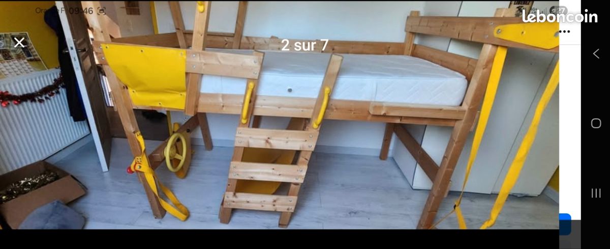 Lit mezzanine camion chantier toboggan hauteur (image 3)