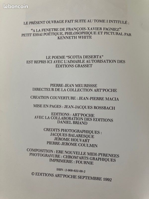 Kenneth White (Art Poche 1992) (image 3)