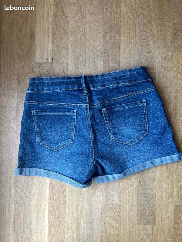 Short court femme mini short fille adolescent ado enfant bleu (image 4)