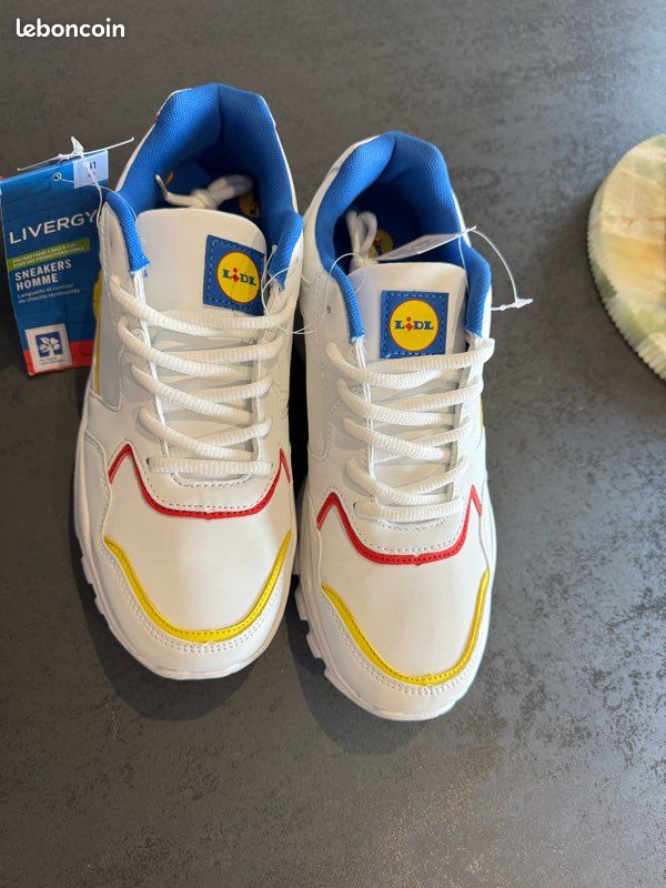 Sneakers Homme LIDL - Baskets Blanches Édition Limitée 2023 - Taille 46 - Neuves