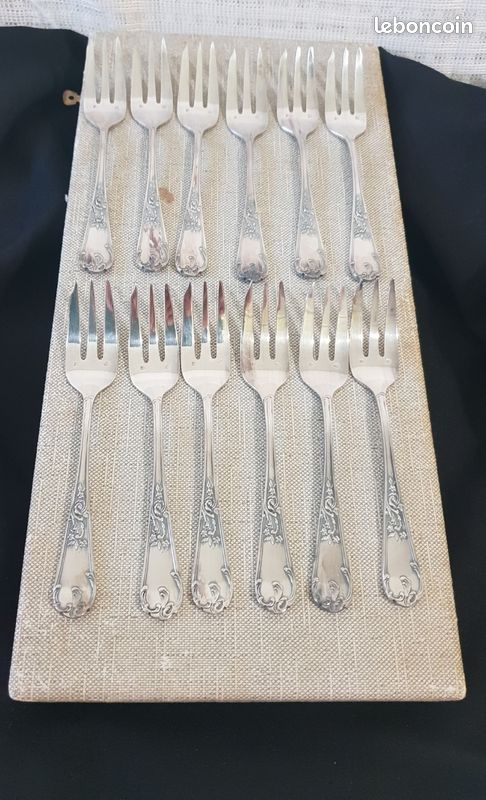 Couverts De Service Félix Frères – Modèle Empire En Métal Argenté – TBE (2 Pièces)
