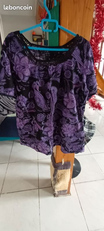 Haut dans les tons violets XL 42 C&A (image 1)