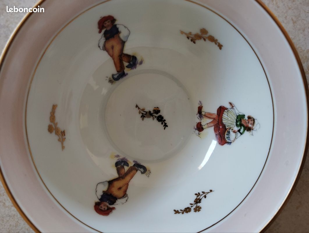Bol ancien à soupe ou bouillon porcelaine Jammet Seignolles Limoges (image 7)