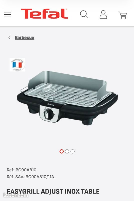 Tefal Barbecue Ã‰lectrique De Table, Puissance 2300 W, Grillades Réussies, Grille En Inox, Nettoyage Facile, Fabriqué En France BG90C814