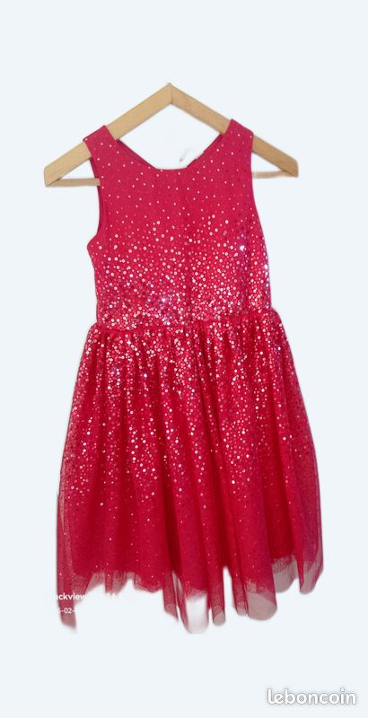 Sequins Fille Robe Rouge Robe Rouge En Tulle à Paillettes Fille
