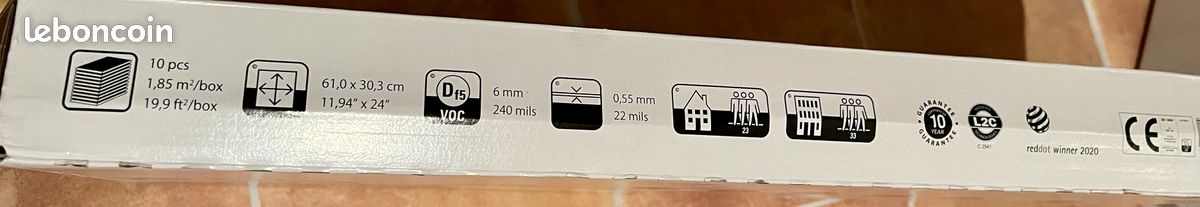 Dalles revêtement sol PVC blanc marbré (image 3)