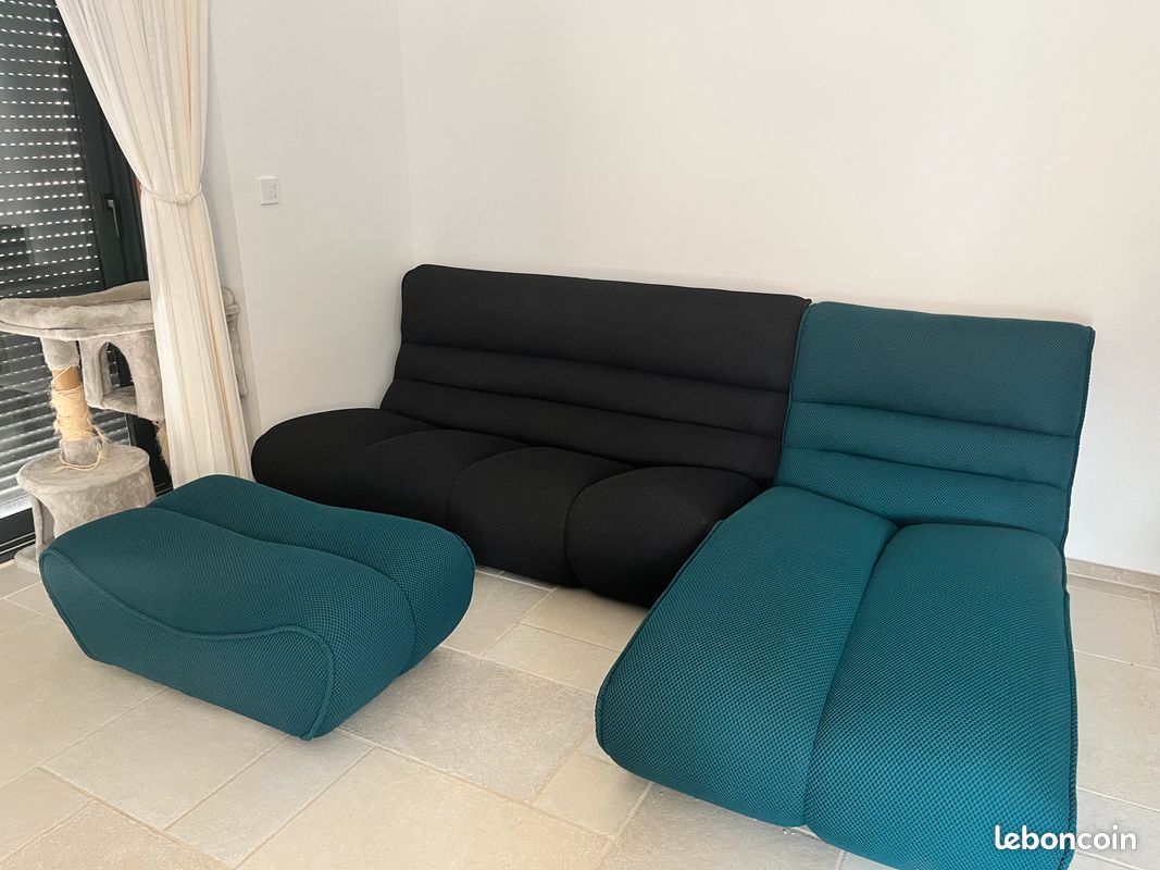 Canapé d’angle avec pouf XXL maison (image 3)