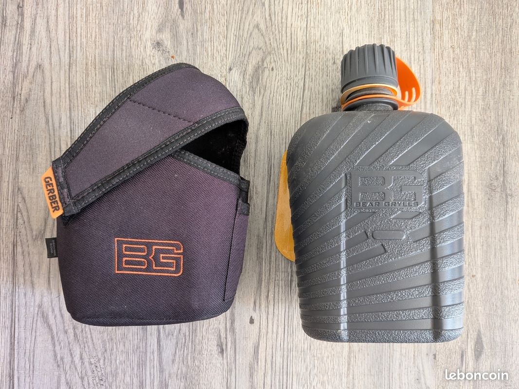 Superbe Gourde de survie Gerber Bear Grylls Canteen, un équipement d'inspiration militaire conçu pour l'aventure en plein air (image 1)
