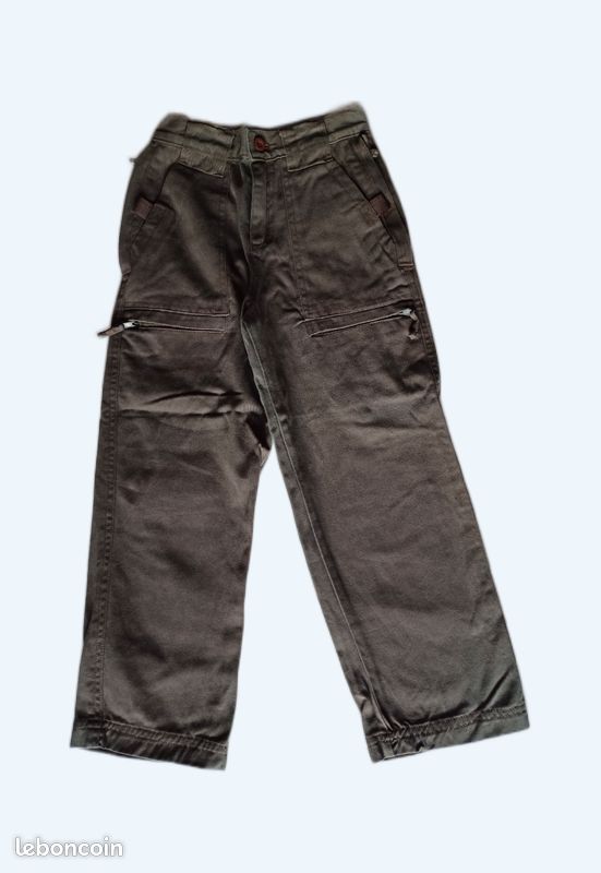 Pantalon 6 ans en coton épais marron (image 3)