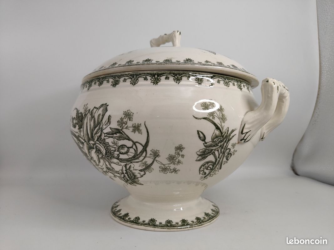 Légumier / Soupière Elchinger France – Céramique Décor Floral – Vintage