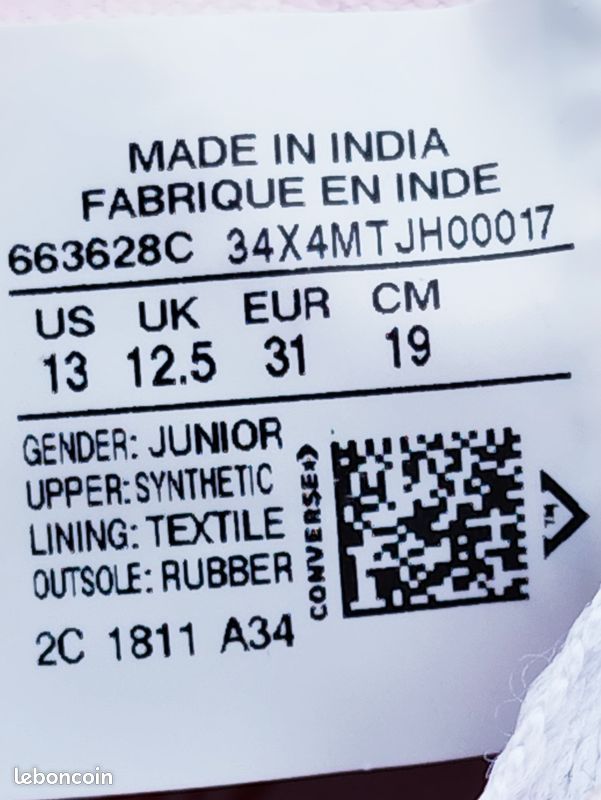 En Us 19 Cm Pointure Chaussure Uk Pointure 31 En Us Chaussures