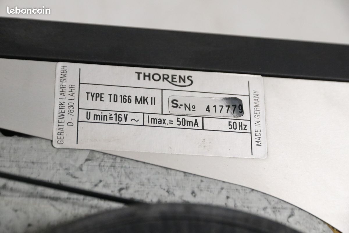 Occasion, fonctionne : Platine vinyle Tourne disque THORENS TD166 MkII (image 11)