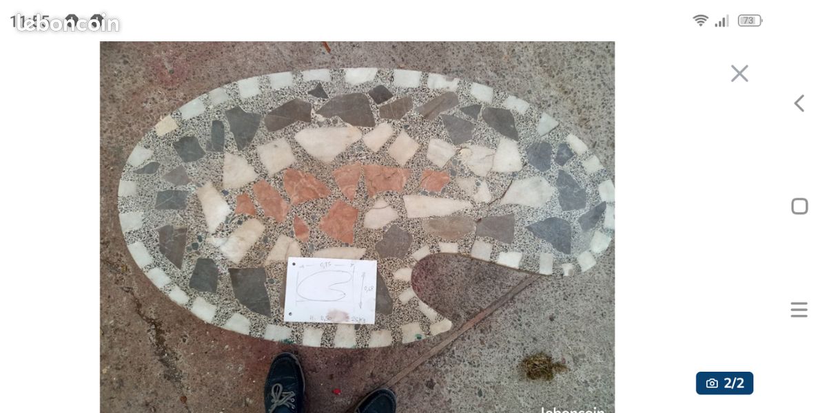Table basse vintage terrazzo (image 2)