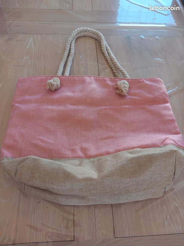 Grand Cabas Clinique Blanc Pailleté Rose - Neuf Avec étiquettes