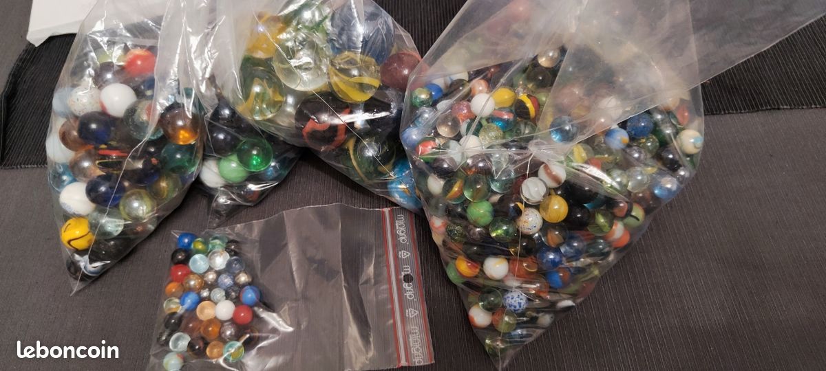 Gros Lot De Billes – Environ 1 Kg, Marque Générique, Occasion