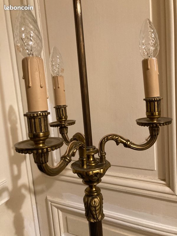Lampadaire vintage bronze doré (image 4)