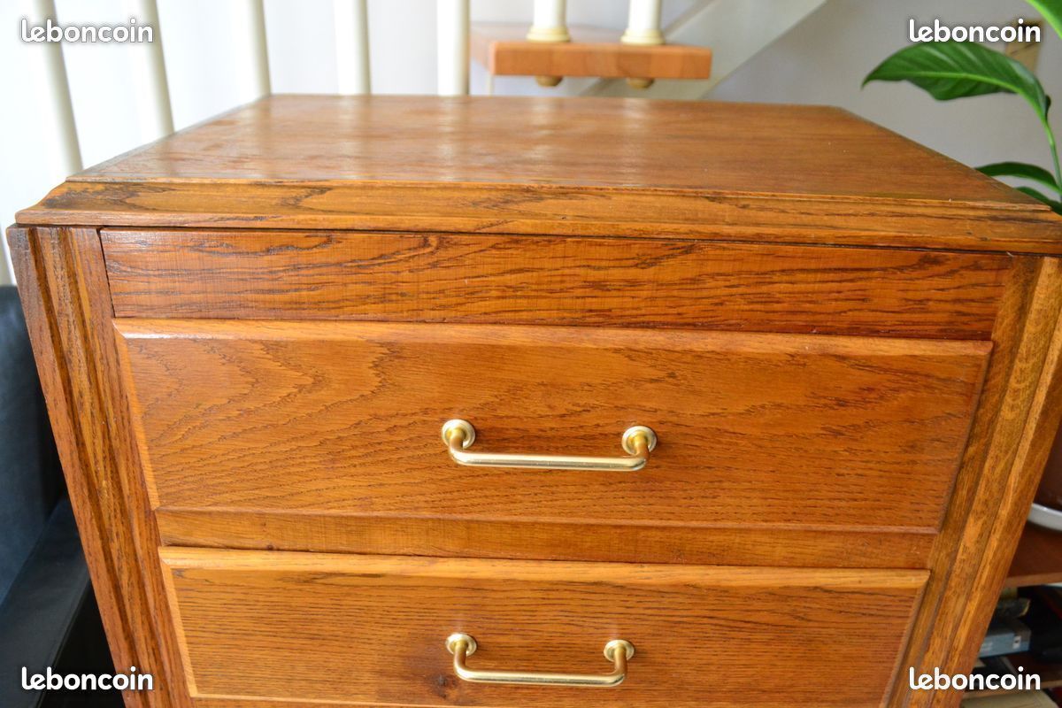 Chiffonnier vintage commode pied compas 60s chêne (image 2)